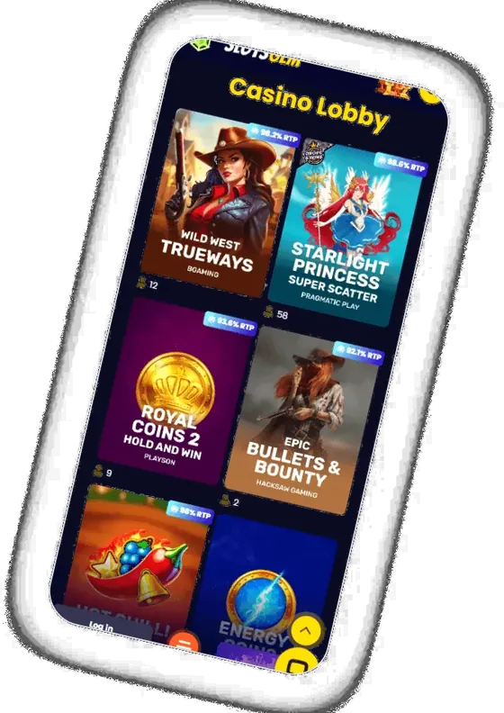 SlotsGem Casino Lobby i mobilen